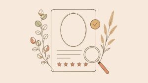 Practitioner profile card with stars, checkmark and magnifying glass